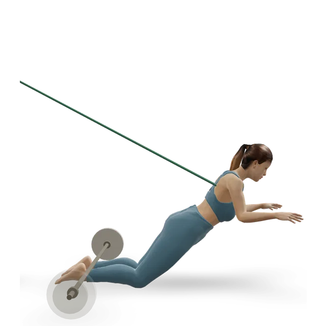 Band-assisted Nordic curl demonstrated on the 3D figure