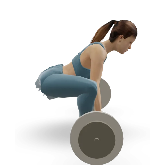 Barbell snatch demonstrated on the 3D figure