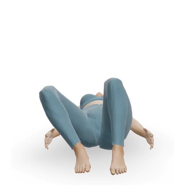 Bent-knee fall-out demonstrated on the 3D figure