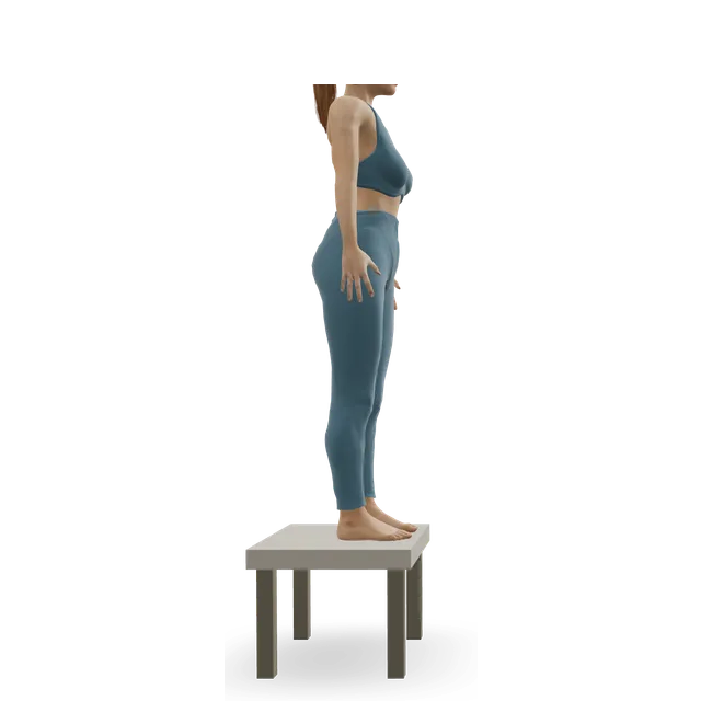 Box drop landing demonstrated on the 3D figure