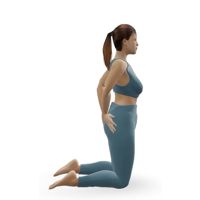 Camel pose (Ustrasana) demonstrated on the 3D figure