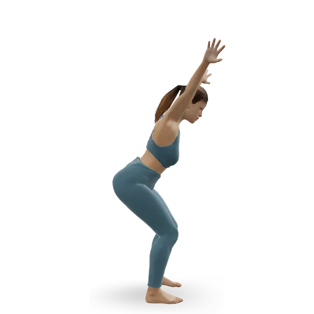 Chair pose (Utkatasana) demonstrated on the 3D figure