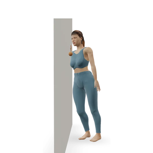 Chest ball release (against a wall) demonstrated on the 3D figure