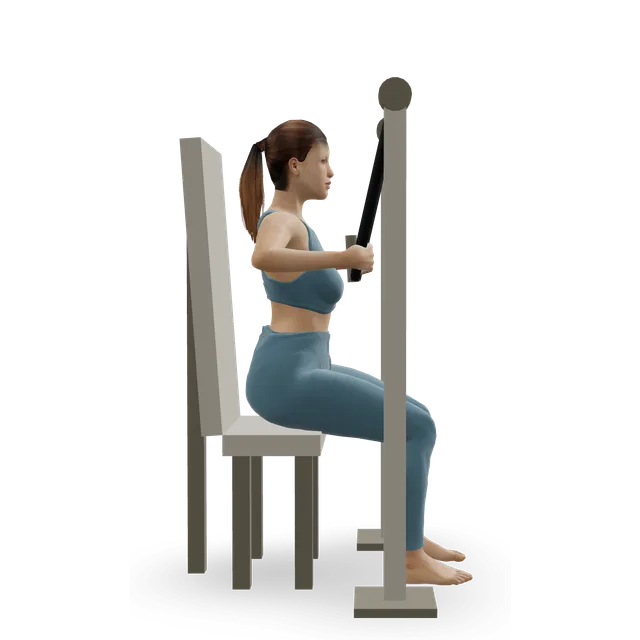 Chest press machine demonstrated on the 3D figure