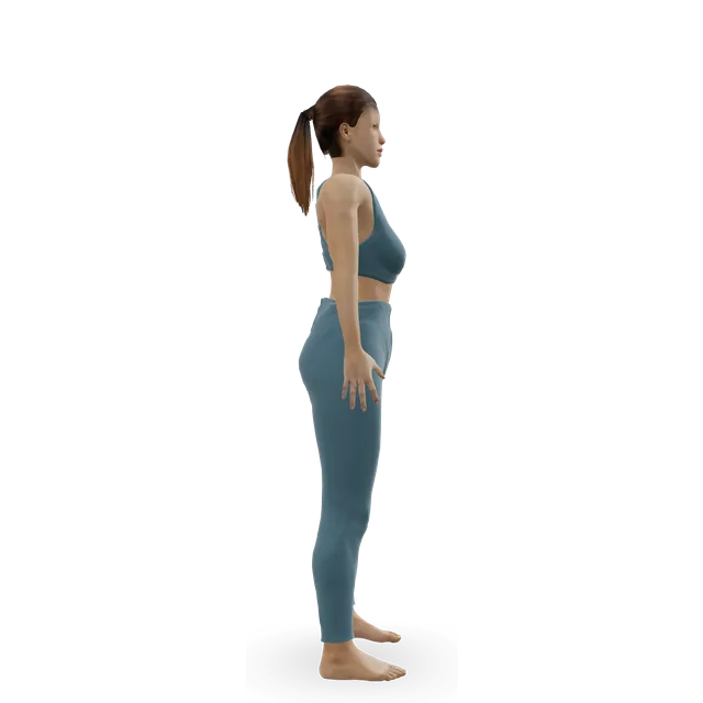 Chin tuck demonstrated on the 3D figure