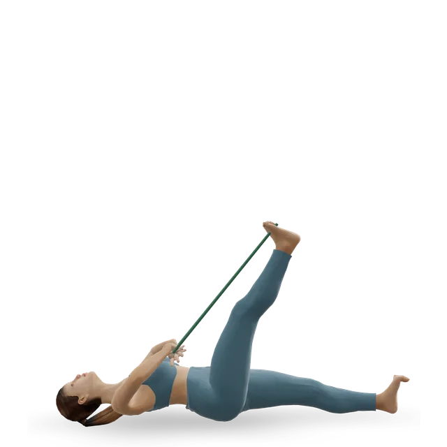 Contract-relax hamstring stretch (PNF) demonstrated on the 3D figure