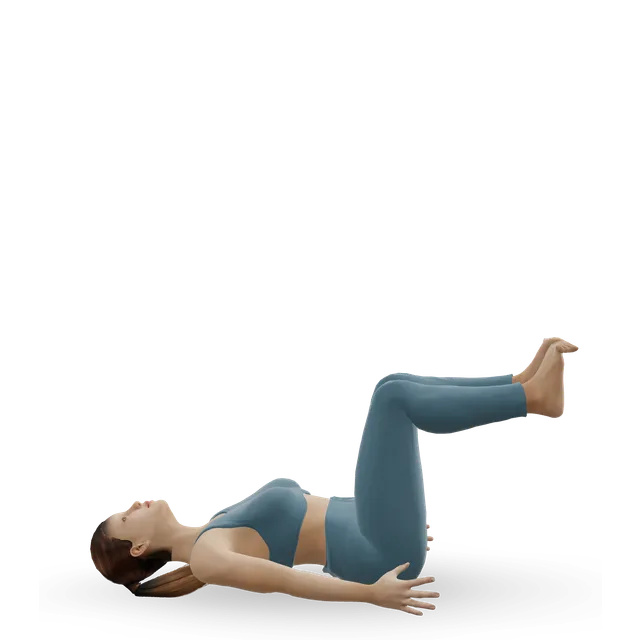 Dead bug heel taps demonstrated on the 3D figure
