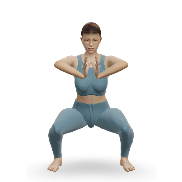 Deep squat hold demonstrated on the 3D figure