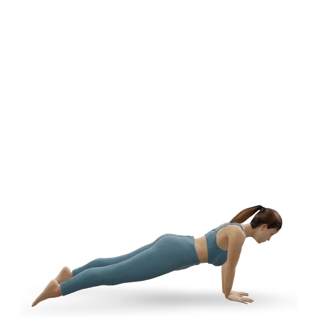 Diamond push-up demonstrated on the 3D figure