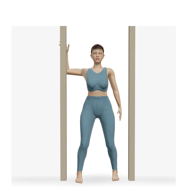 Doorway chest opener demonstrated on the 3D figure