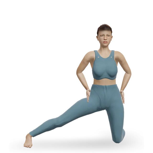 Gate Pose (Parighasana) demonstrated on the 3D figure