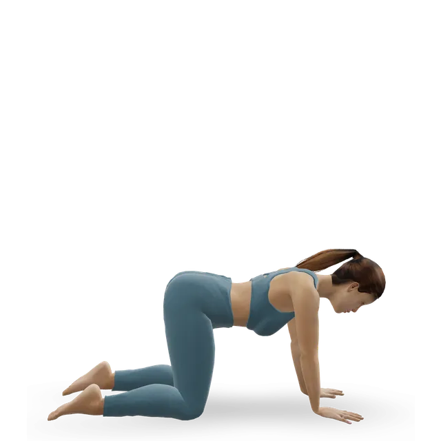 Glute kickback (quadruped hip extension) demonstrated on the 3D figure