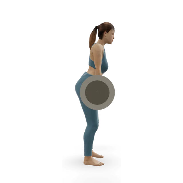 Hang power clean demonstrated on the 3D figure