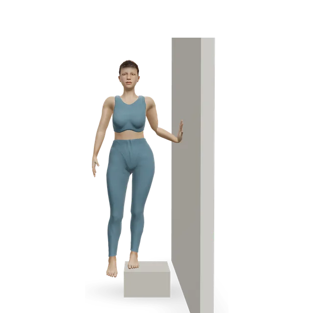 Hip hitch (pelvic drop) demonstrated on the 3D figure