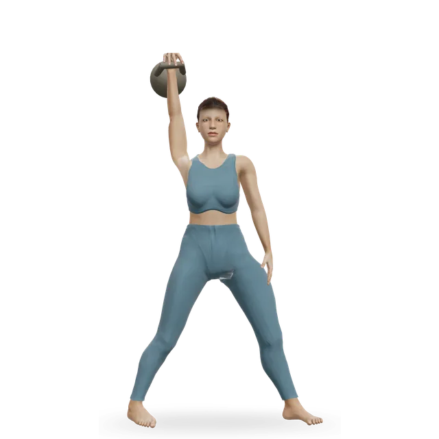 Kettlebell Windmill demonstrated on the 3D figure