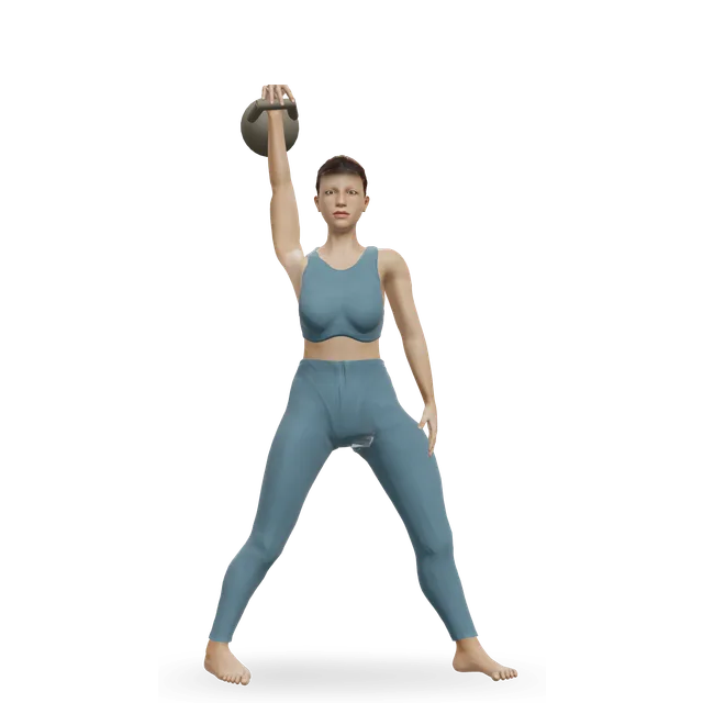 Advanced Kettlebell Windmill demonstrated on the 3D figure