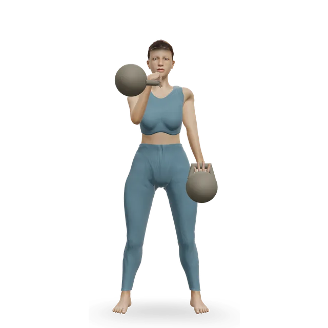 Alternating kettlebell hang clean demonstrated on the 3D figure