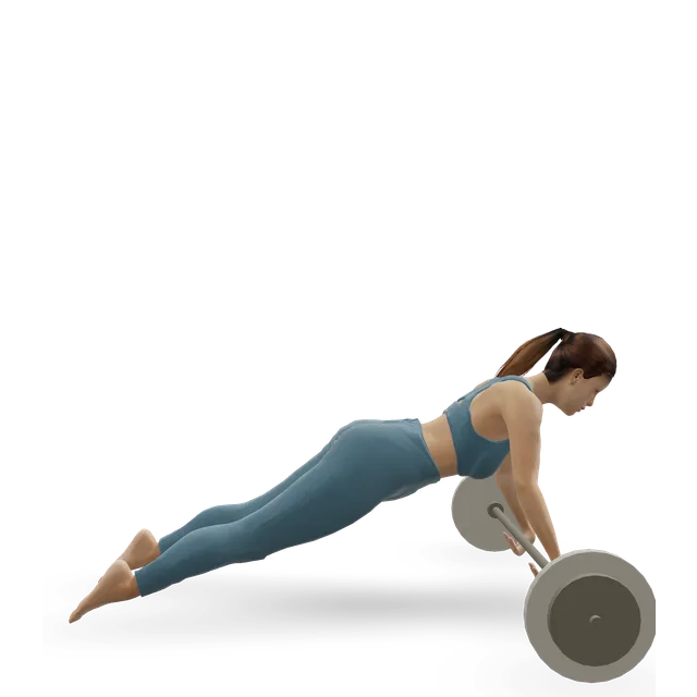 Barbell Ab Rollout demonstrated on the 3D figure