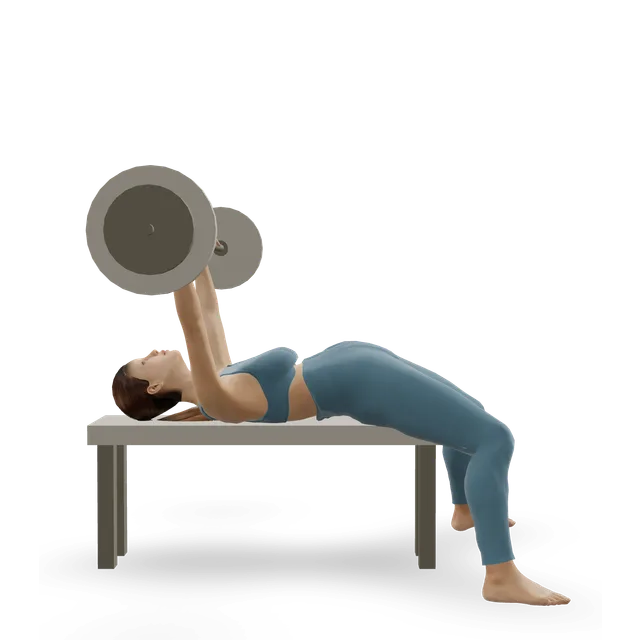 Barbell Guillotine Bench Press demonstrated on the 3D figure