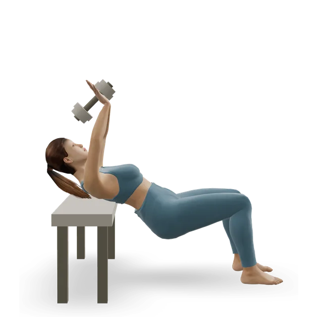 Bent-Arm Dumbbell Pullover demonstrated on the 3D figure