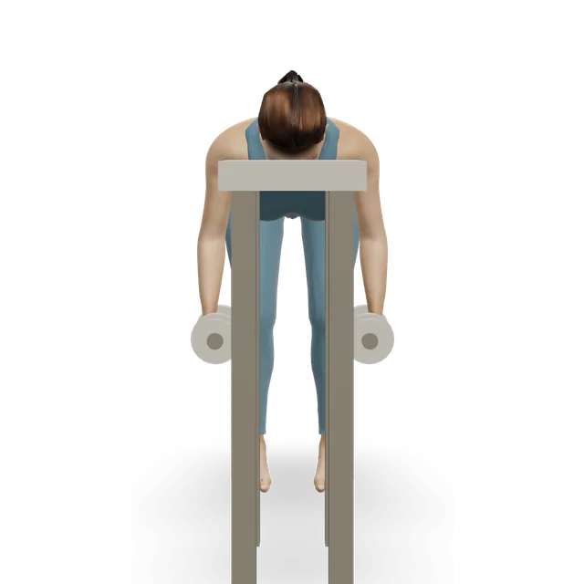 Bent Over Dumbbell Rear Delt Raise With Head On Bench demonstrated on the 3D figure