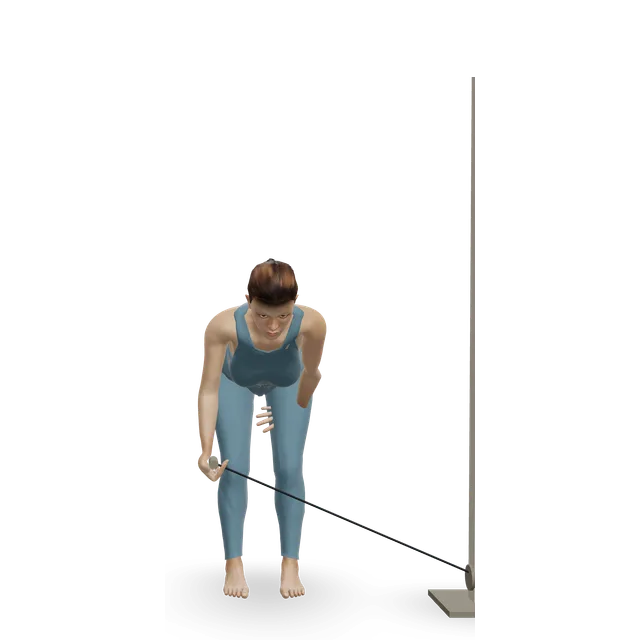 Bent-over cable rear raise demonstrated on the 3D figure