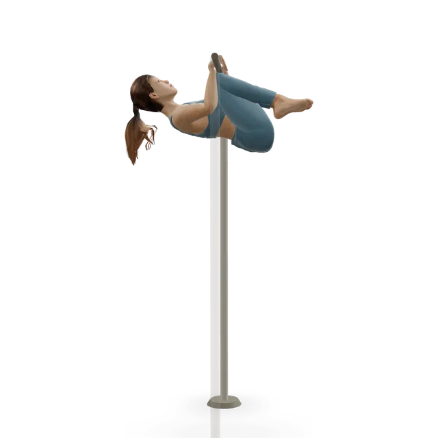 Inverted tuck row demonstrated on the 3D figure