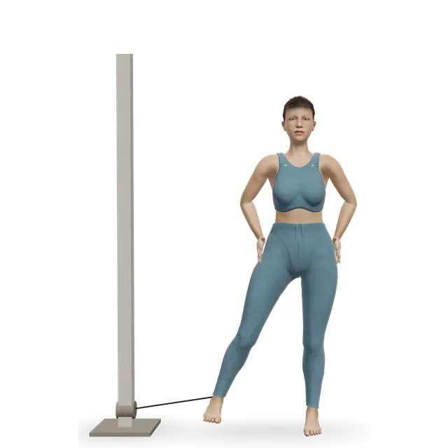 Cable hip adduction demonstrated on the 3D figure