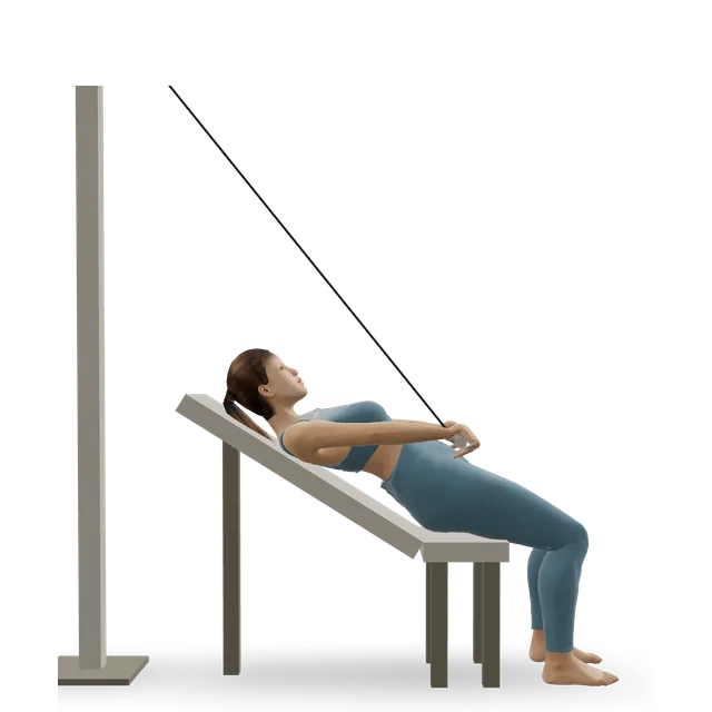 Cable Incline Pushdown demonstrated on the 3D figure