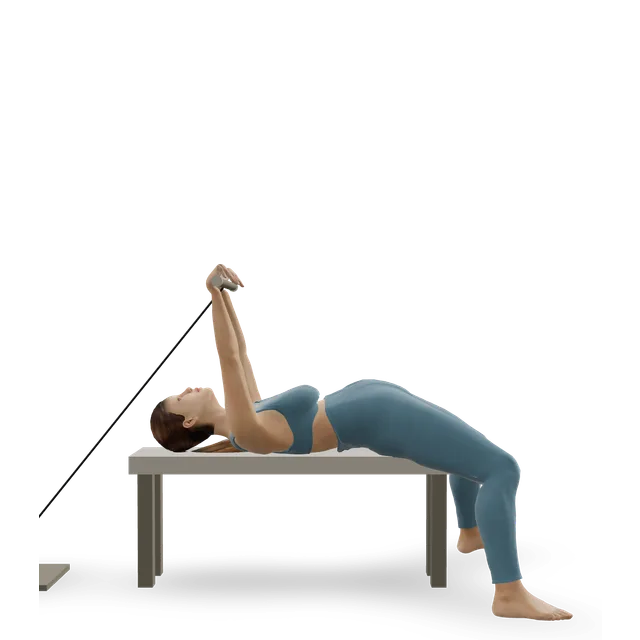 Cable lying triceps extension demonstrated on the 3D figure