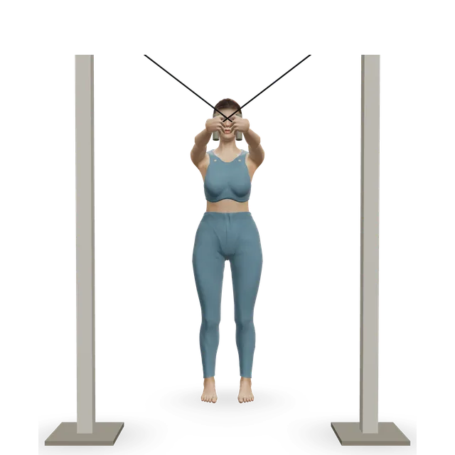 Standing cable reverse fly demonstrated on the 3D figure