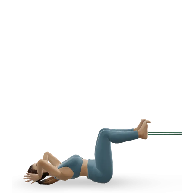 Cable reverse crunch demonstrated on the 3D figure