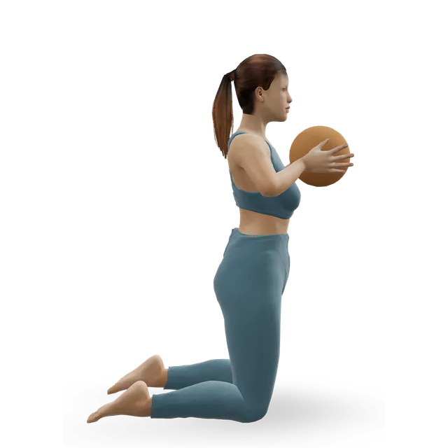 Medicine-ball chest push demonstrated on the 3D figure