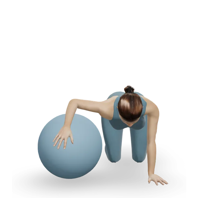 Chest Stretch on Stability Ball demonstrated on the 3D figure