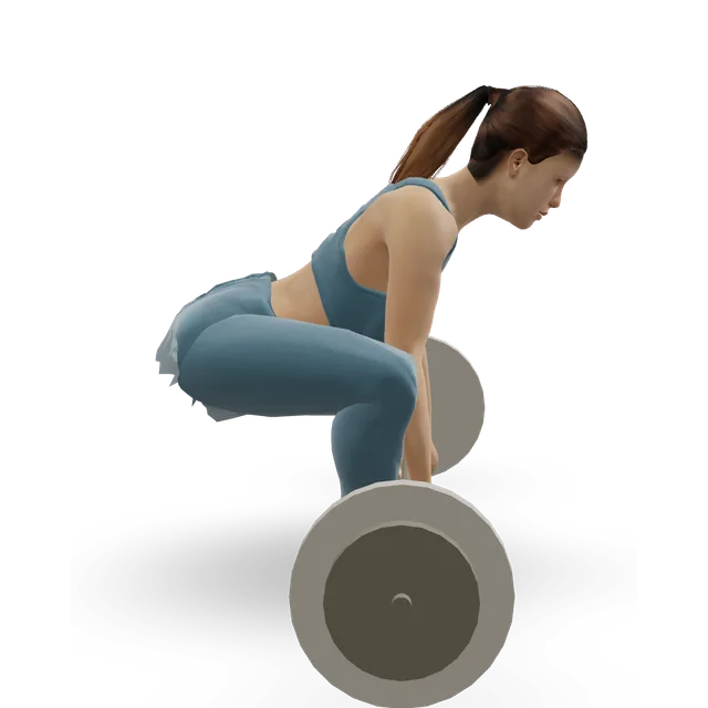 Clean and jerk demonstrated on the 3D figure