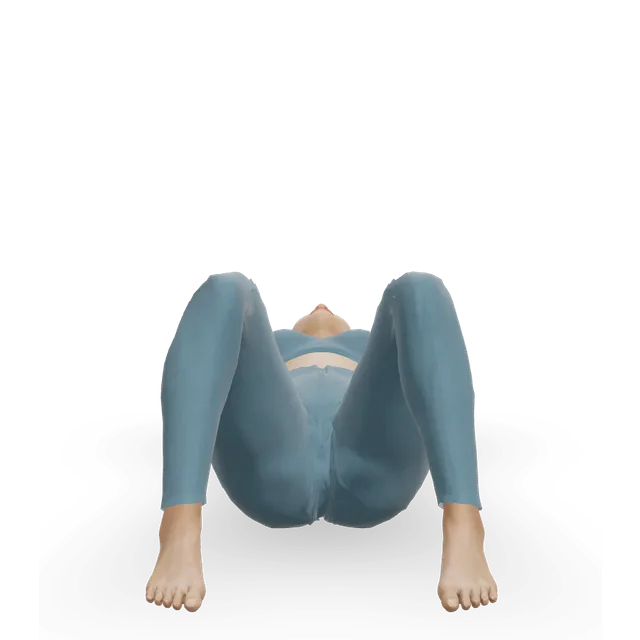 Cross-body crunch demonstrated on the 3D figure