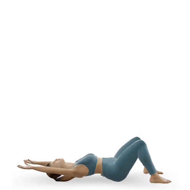 Long-arm crunch demonstrated on the 3D figure