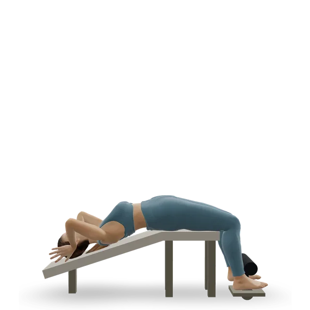 Decline crunch demonstrated on the 3D figure