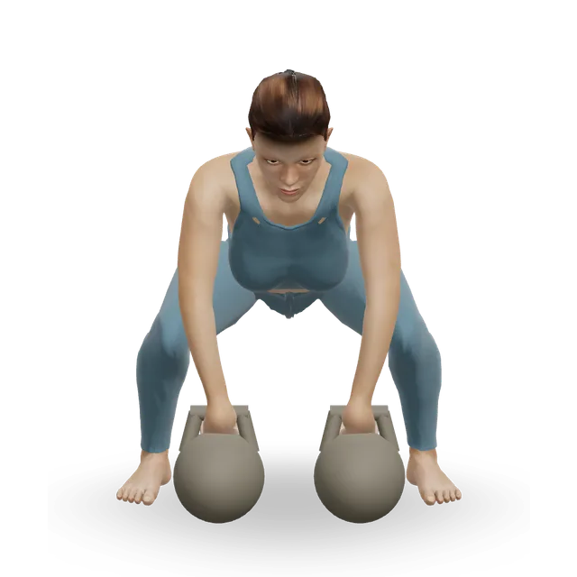 Double Kettlebell Snatch demonstrated on the 3D figure