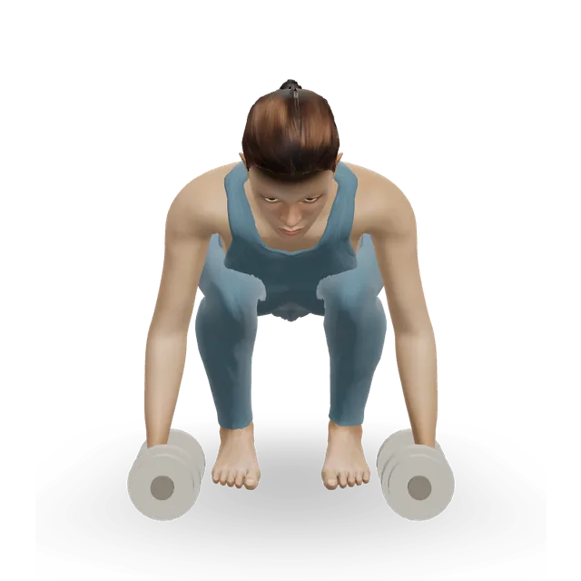 Dumbbell clean demonstrated on the 3D figure