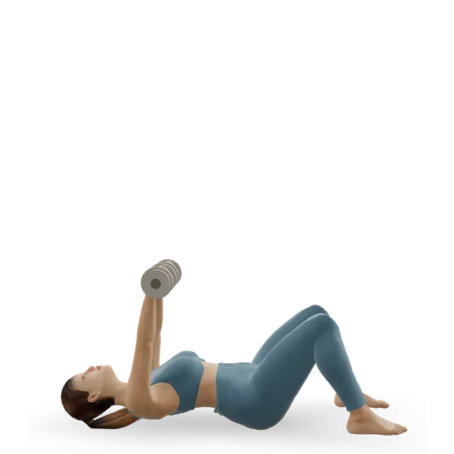 Dumbbell Floor Press demonstrated on the 3D figure