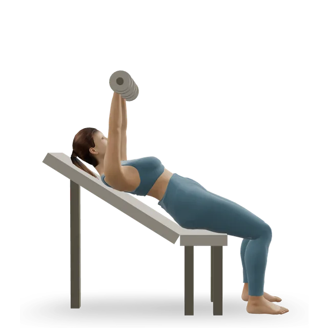 Dumbbell shoulder-blade punch demonstrated on the 3D figure