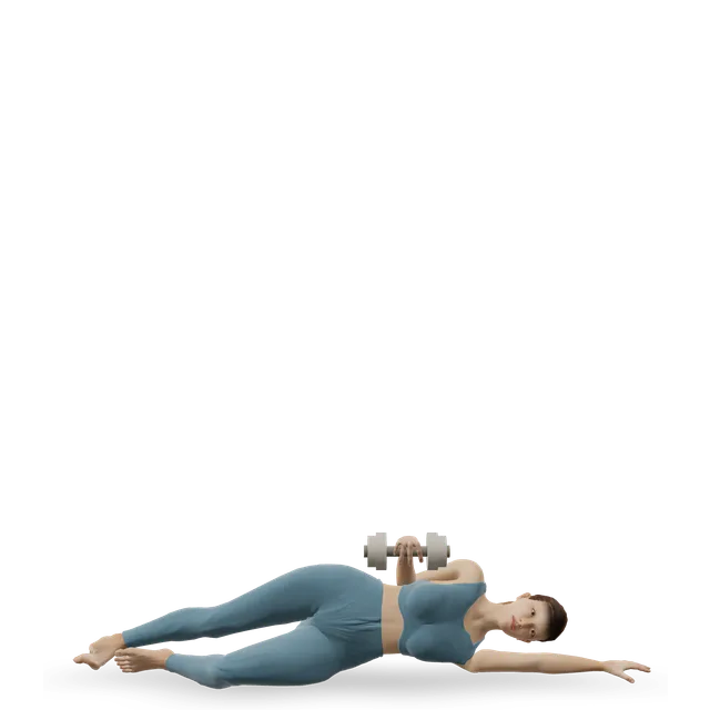 Dumbbell Lying Supination demonstrated on the 3D figure