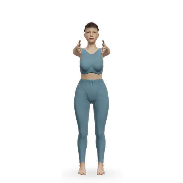 Dynamic Chest Stretch demonstrated on the 3D figure