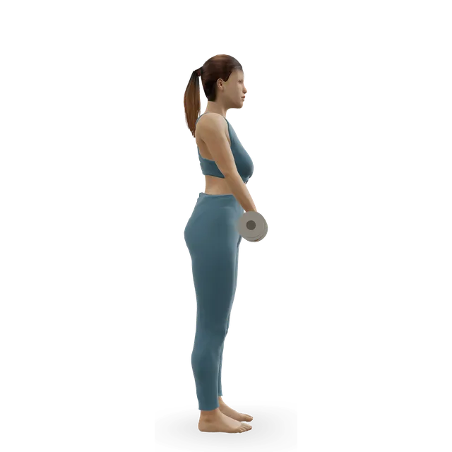 Alternating front raise demonstrated on the 3D figure