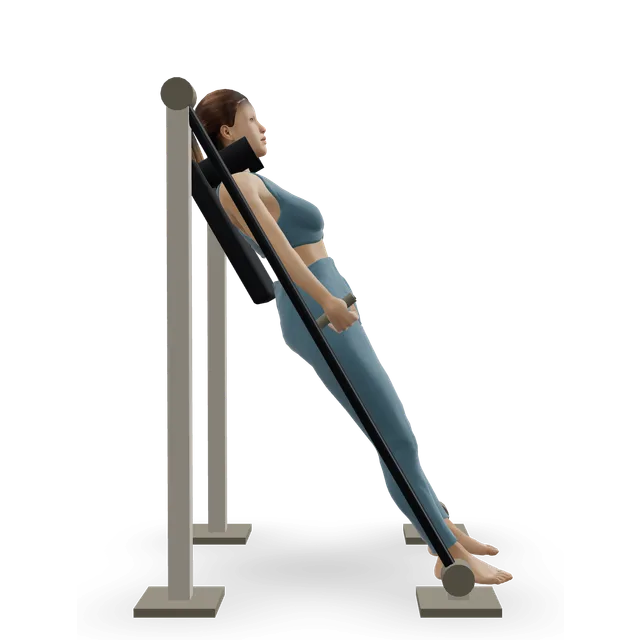 Machine hack squat demonstrated on the 3D figure