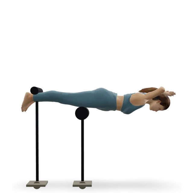 Horizontal back extension (hyperextension, Roman chair) demonstrated on the 3D figure