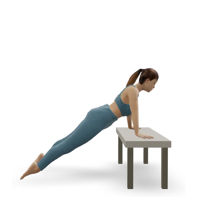 Wide incline push-up demonstrated on the 3D figure