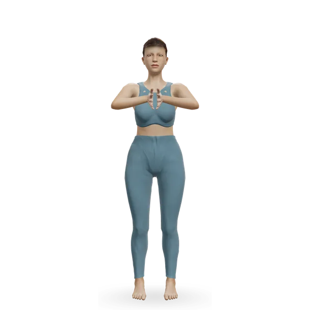 Isometric Chest Squeezes demonstrated on the 3D figure