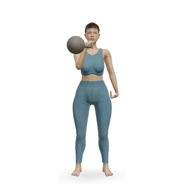 Kettlebell Arnold Press demonstrated on the 3D figure